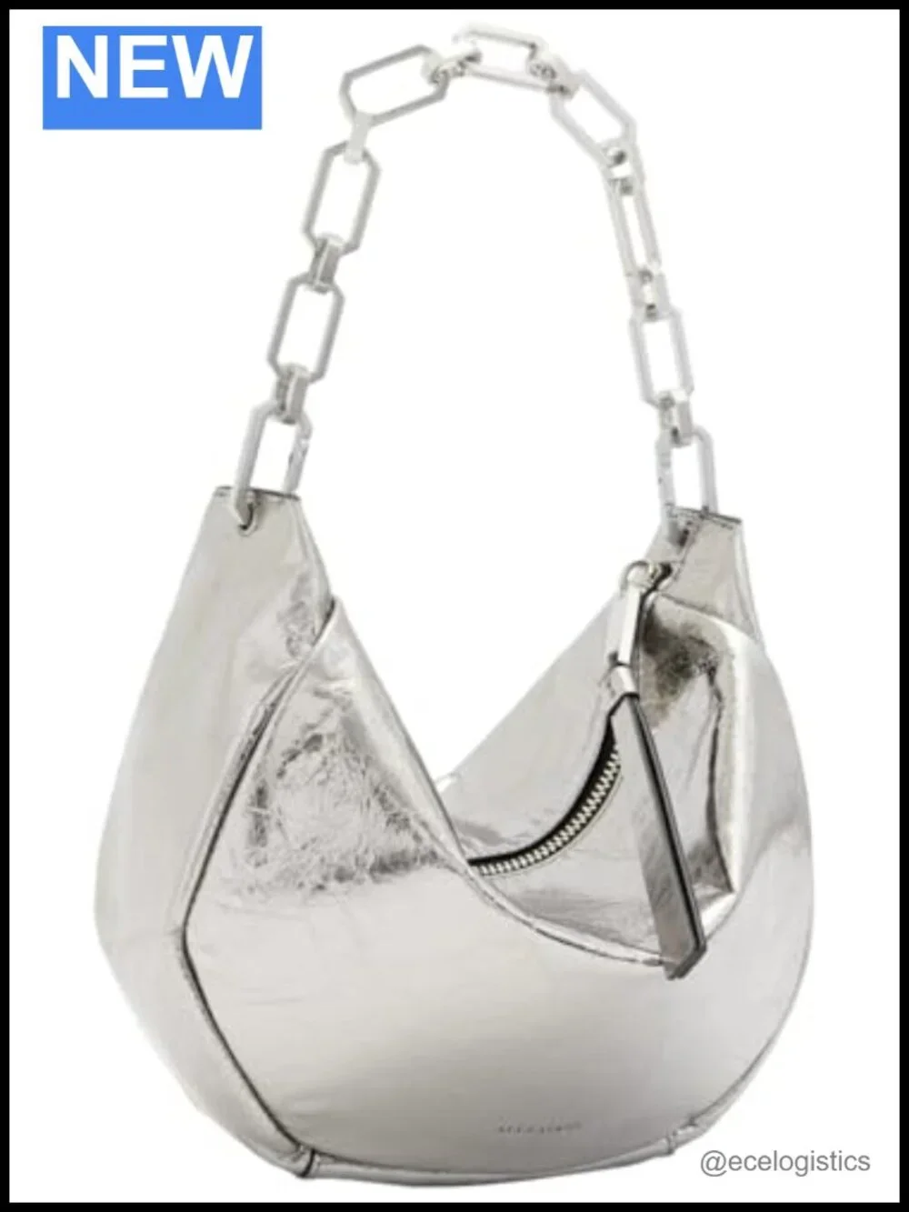 Mini Leather Hobo Bag with Chain Strap Crossbody